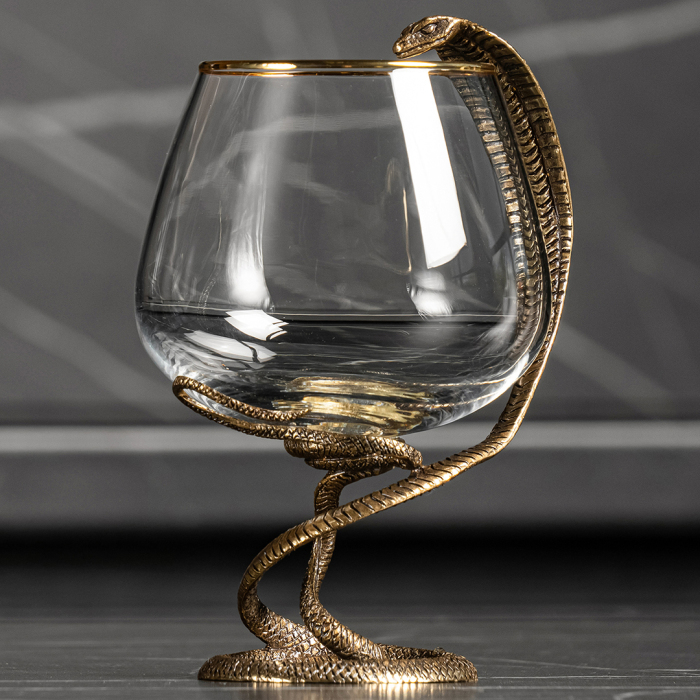 A set of glasses for cognac "Charente. Snake" for 2 persons